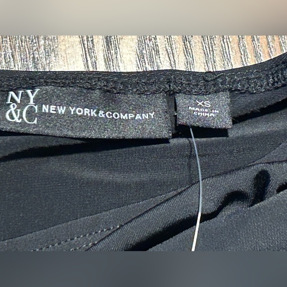 New York & Co Cold off Shoulder micro mini Dress women’s XS oversized top black - Picture 8 of 14